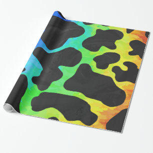 Cow Black and Rainbow Gifts Wrapping Paper