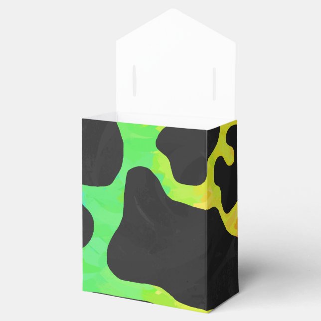 Cow Black and Rainbow Print Favour Box (Opened)
