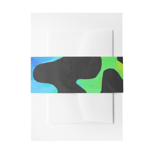 Cow Black and Rainbow Stuff Invitation Belly Band (Front Example)