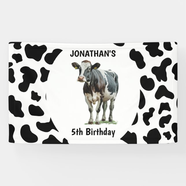 Cow  Black and white Banner (Horizontal)