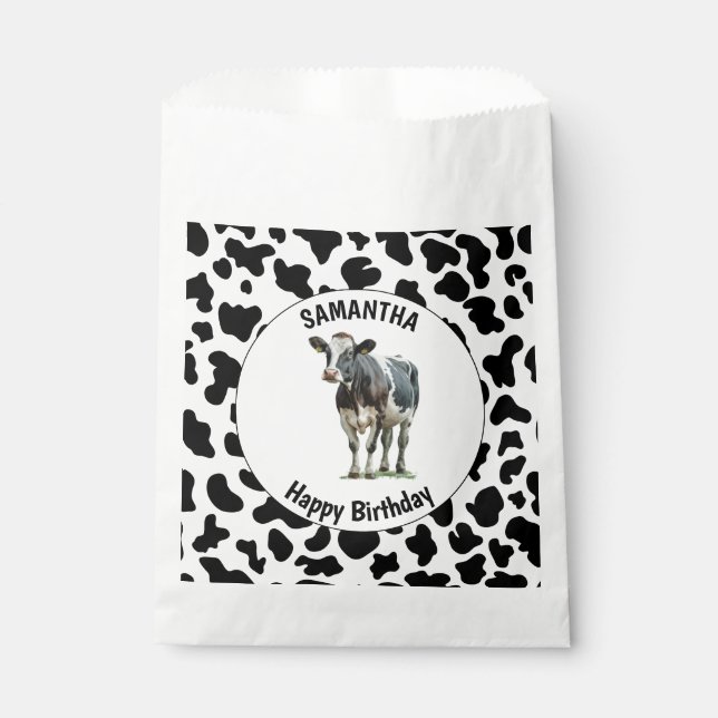 Cow Black and White Favour Bags (Front)