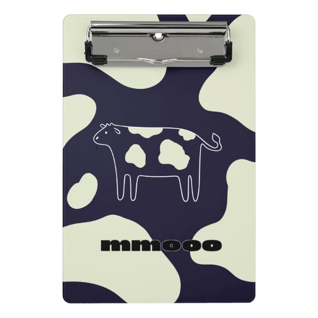 Cow black and white mini clipboard (Front)