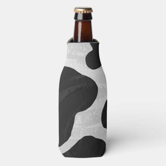 Cow Black and White Print Bottle Cooler (Bottle Front)