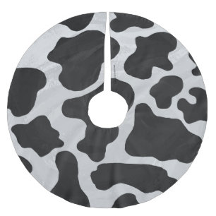 Cow Black and White Print Brushed Polyester Tree Skirt