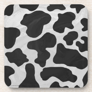 Cow Black and White Print Coaster