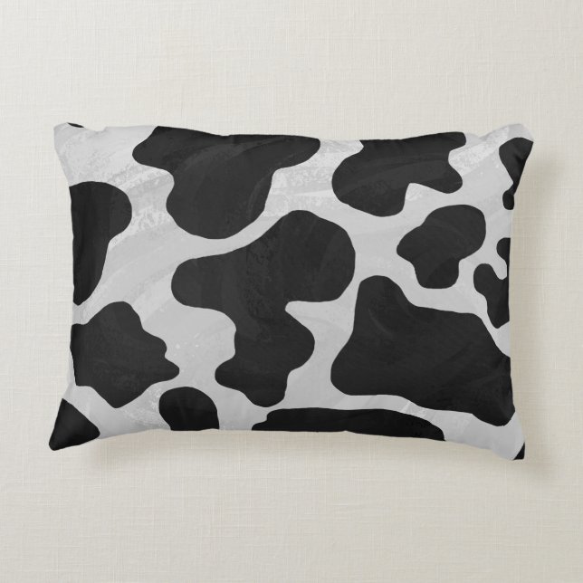 Cow Black and White Print Decorative Cushion (Back)