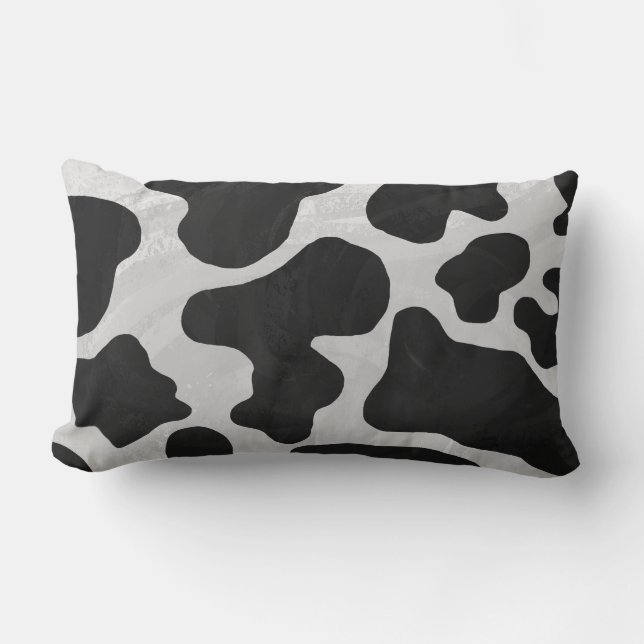 Cow Black and White Print Lumbar Cushion (Front)