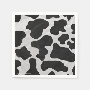 Cow Black and White Print Napkin
