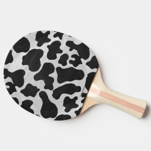 Cow Black and White Print Ping Pong Paddle