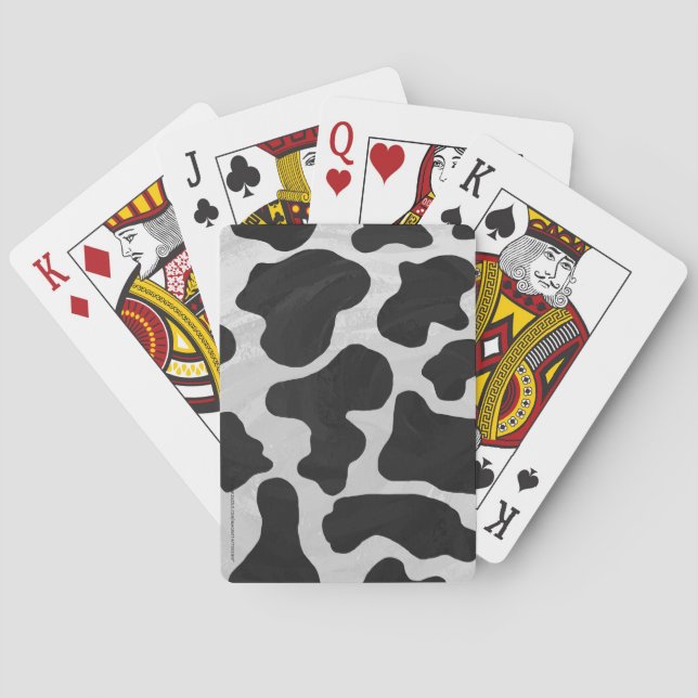 Cow Black and White Print Playing Cards (Back)