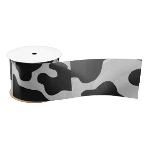 Cow Black and White Print Satin Ribbon