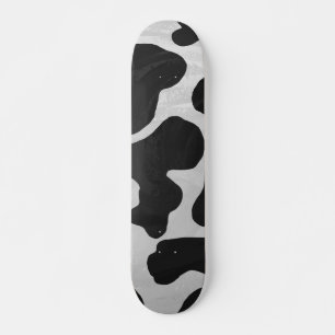Cow Black and White Print Skateboard