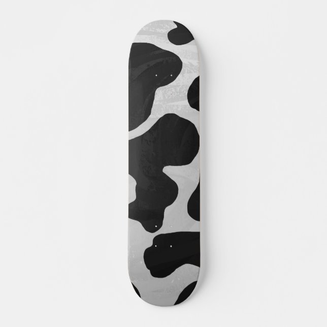 Cow Black and White Print Skateboard (Front)