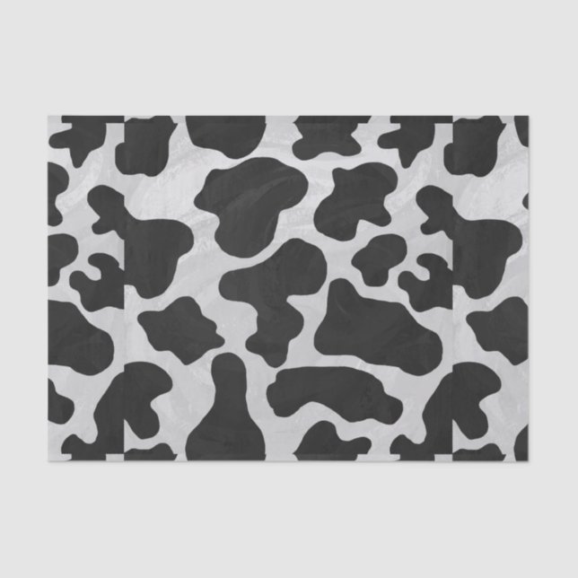 Cow Black and White Print Tissue Paper (Front)