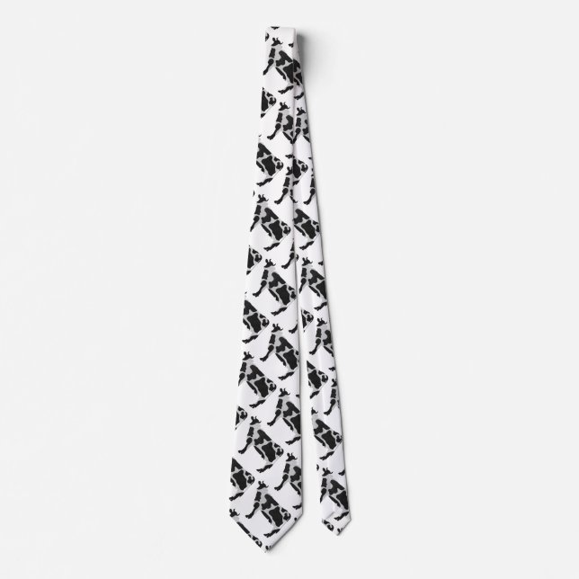 Cow Black and White Silhouette Tie (Front)