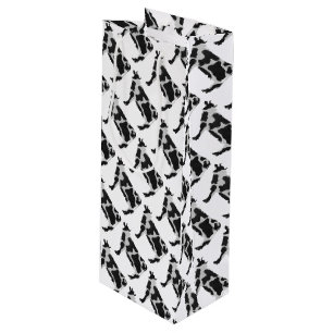 Cow Black and White Silhouette Wine Gift Bag