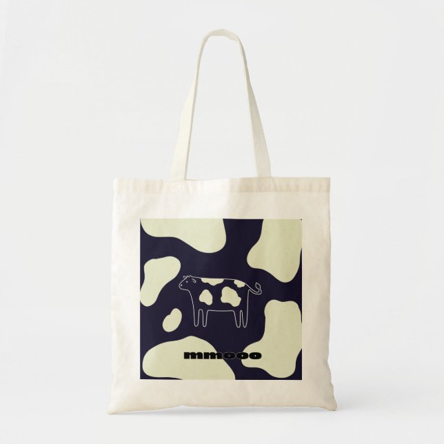 Cow black and white tote bag (Front)