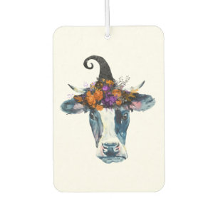 Cow Black White Halloween Witch Car Air Freshener
