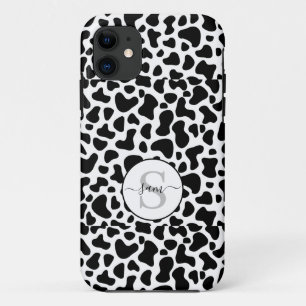 Cow Black White  Monogram   iPhone 11 Case