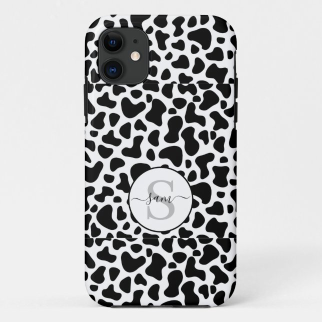Cow Black White  Monogram   Case-Mate iPhone Case (Back)