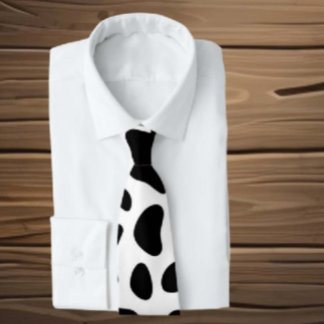 Cow Black White patchs Tie
