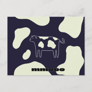 Cow black & white postcard