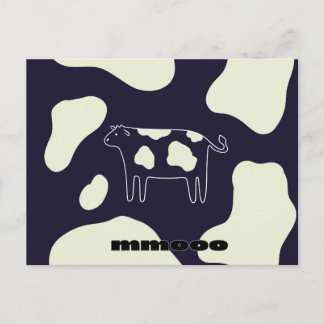 Cow black & white postcard