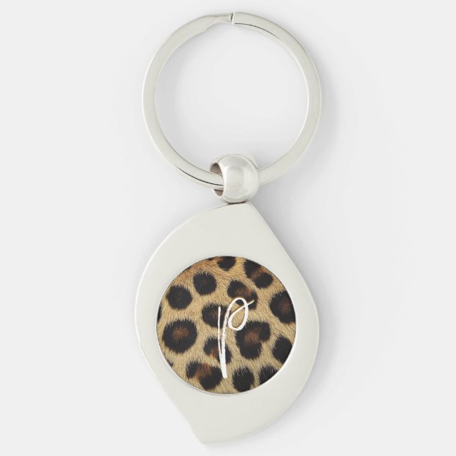 Cow Black White Spots Fur Key Ring (Front)
