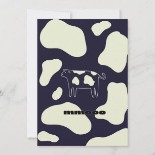 Cow black & white thank you card