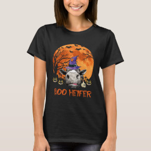 Cow Boo Heifer Witch Halloween Farmer Farm Costum T-Shirt
