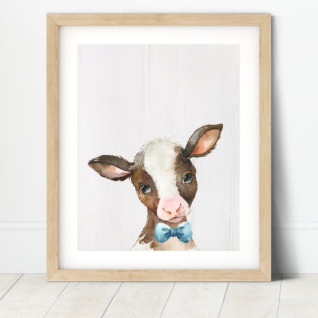 Cow Bowtie Farm Nursery Art Print (Creator Uploaded)