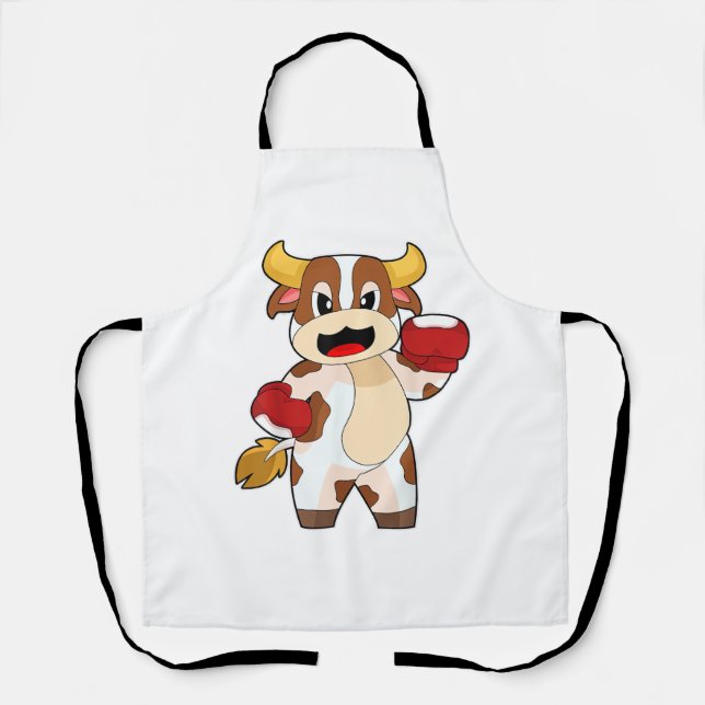 Cow Boxer Boxing gloves Boxing  Apron (Front)
