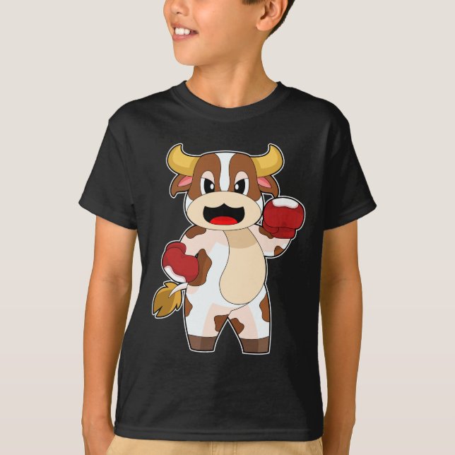 Cow Boxer Boxing gloves Boxing T-Shirt (Front)