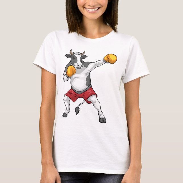 Cow Boxer Boxing gloves Boxing T-Shirt (Front)
