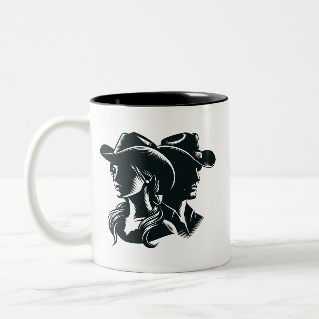 Cow Boy % Cow Girl Mug (Left)