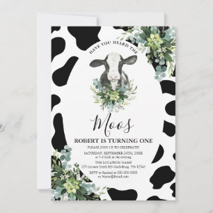 Cow Boy Have You Heard Moos Birthday Invitation