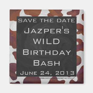 Cow Brown and White Monogram Magnet