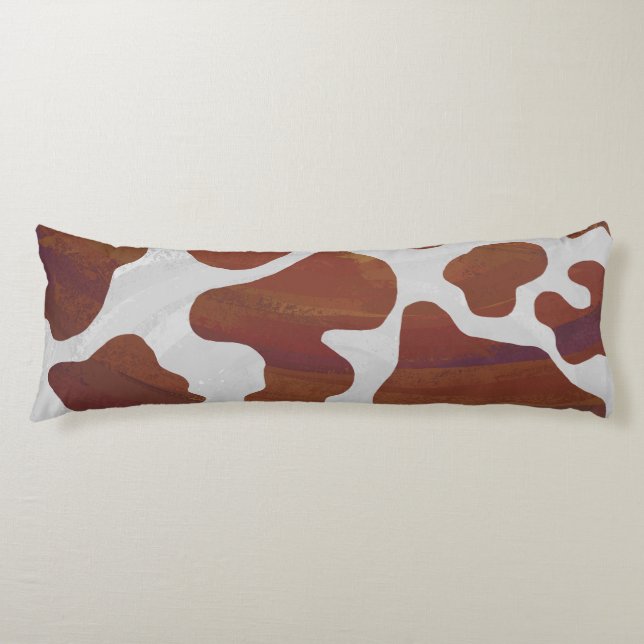 Cow Brown and White Print Body Cushion (Front)