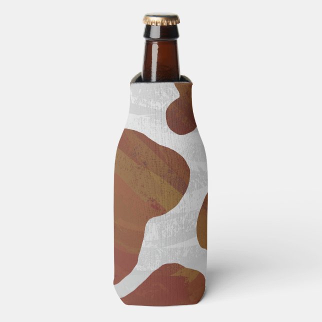 Cow Brown and White Print Bottle Cooler (Bottle Front)