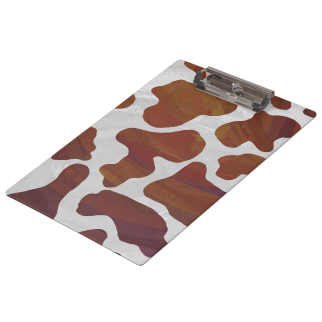 Cow Brown and White Print Clipboard (Angled)