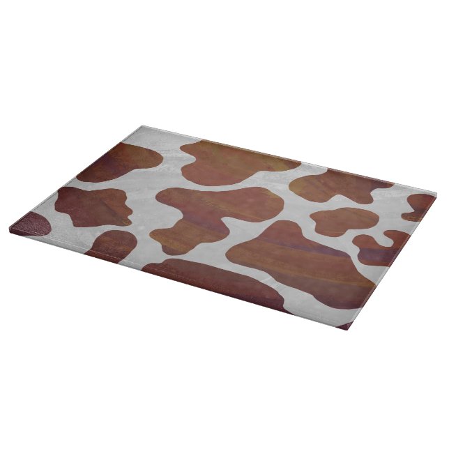Cow Brown and White Print Cutting Board (Corner)