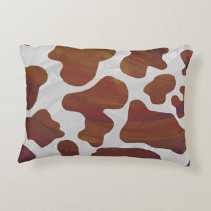 Cow Brown and White Print Decorative Cushion