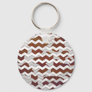 Cow Brown and White Print Key Ring