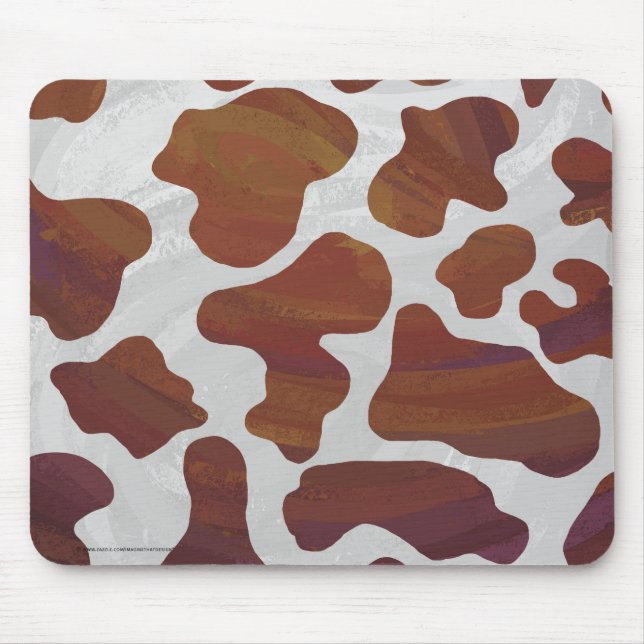Cow Brown and White Print Mouse Mat (Front)