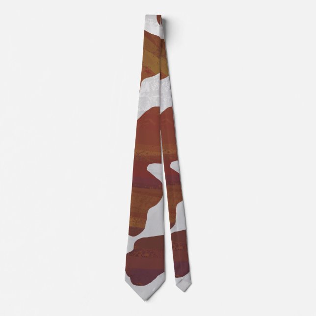 Cow Brown and White Print Tie (Front)