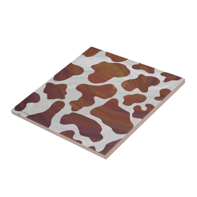 Cow Brown and White Print Tile (Side)