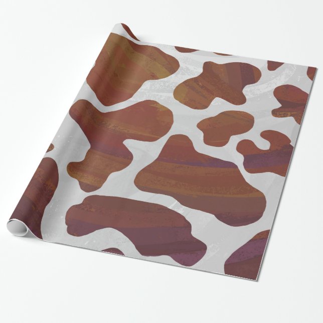 Cow Brown and White Print Wrapping Paper (Unrolled)