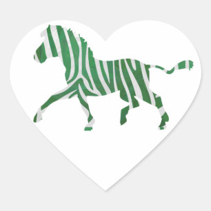 Cow Brown and White Silhouette Heart Sticker