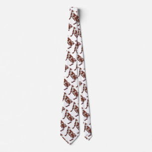 Cow Brown and White Silhouette Tie