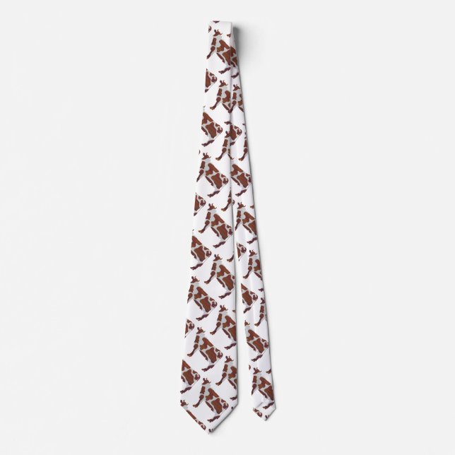 Cow Brown and White Silhouette Tie (Front)